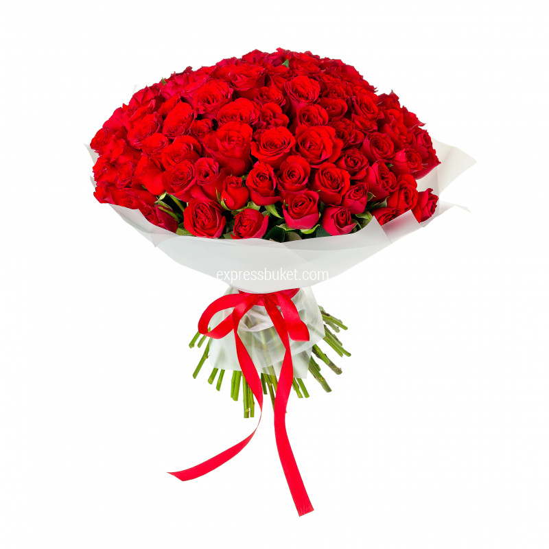 101 Роза 50 см красная с конфетами